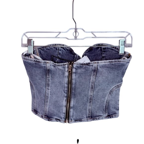 Retrofete Blue Denim Corset Top NWT - Size S - Picture 6 of 9